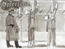 Zeichnung �ber die Folterungen an den Galgen
